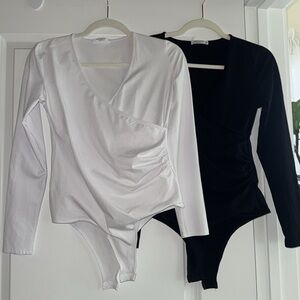 Mangopop Black & White Long Sleeve Bodysuit M/L